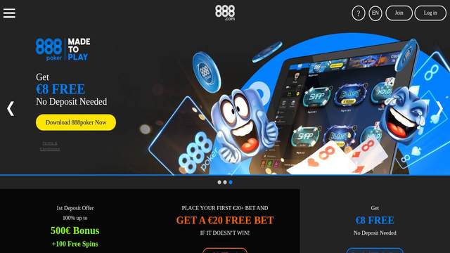 888 Casino - casino utländska screenshot